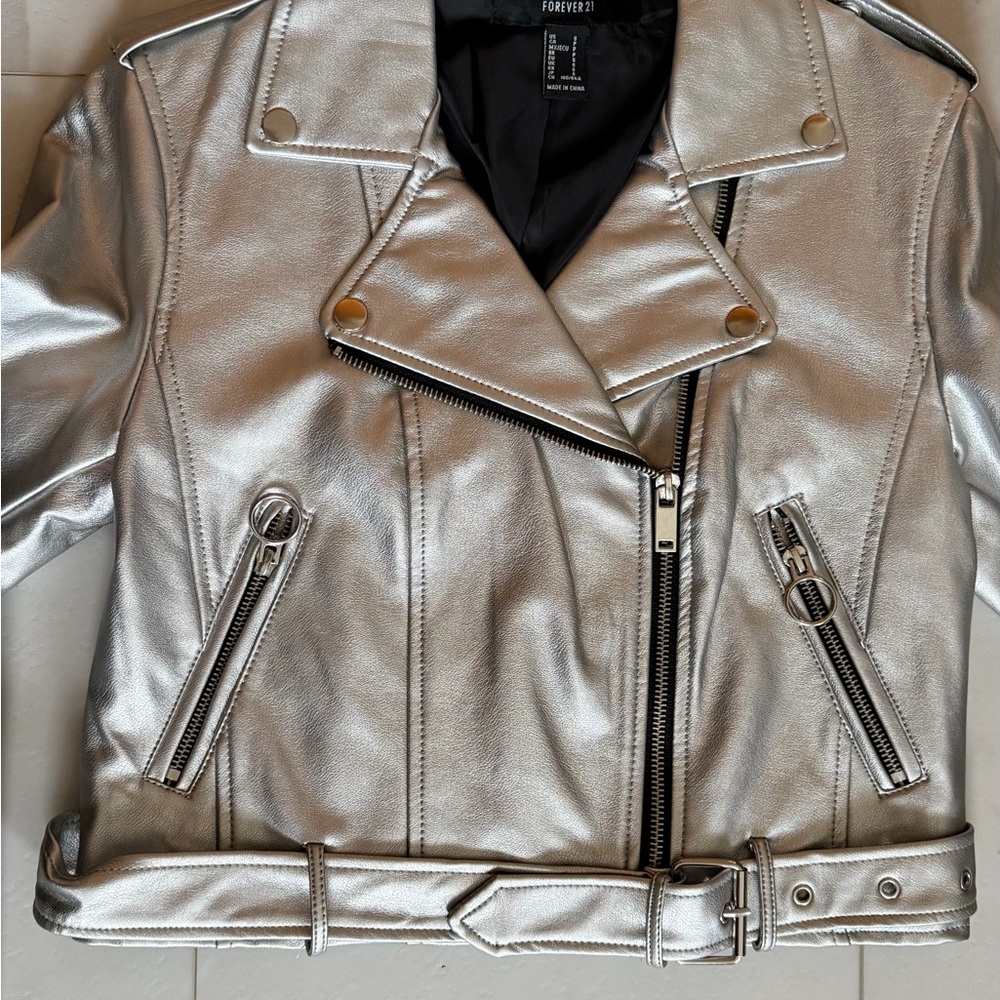 Metallic Pleather Jacket - Picture 2 of 6